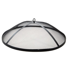 Load image into Gallery viewer, Sun Joe SJFP28-STN-CL 28-Inch Cast Stone Base, Wood Burning 24-Inch Fire Pit w/Dome Screen and Poker, Classic Stone