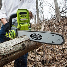 Load image into Gallery viewer, Sun Joe iON16CS-RM 40-Volt iONMAX Cordless Chain Saw Kit | 16-Inch | Brushless Motor | W/ 4.0-Ah Battery and Charger (Certified Refurbished)