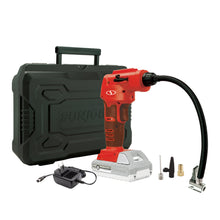 Load image into Gallery viewer, Sun Joe AIRJ24C-RED Portable Digital Cordless Air Compressor with Nozzle Adapters and Case | 24-Volt | 2.0-Ah (Red)
