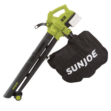 Load image into Gallery viewer, Sun Joe LEAFRELIEF-BDL Leaf Removal Bundle | W/ 48-Volt Cordless Blower/Vacuum/Mulcher Kit, Electric Leaf Shredder, and Leaf Bag
