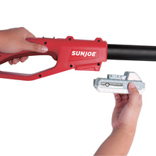 Load image into Gallery viewer, Sun Joe 24V-PS8-LTE-RED 24-Volt iON+ Cordless Telescoping Pole Chainsaw Kit | 8-Inch | W/ 2.0-Ah Battery and Charger (Red)
