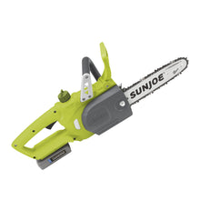 Load image into Gallery viewer, Sun Joe 20ViON-CS10-SJG 20-Volt iON Lithium Ion Chainsaw Kit | 10-Inch | W/ 2.0-Ah Battery and Charger
