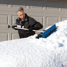 Load image into Gallery viewer, Snow Joe SJBLZD 2-In-1 Telescoping Snow Broom + Ice Scraper | 18-Inch Foam Head (Blue)

