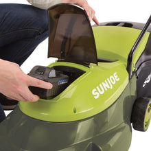 Load image into Gallery viewer, Sun Joe MJ24C-14-XR 24-Volt iON+ Cordless Brushless Lawn Mower Kit | 14-Inch | W/ 5.0-Ah Battery and Charger
