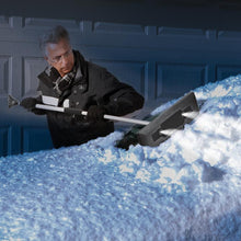 Load image into Gallery viewer, Snow Joe SJBLZD-LED-BLK 4-In-1 Telescoping Snow Broom + Ice Scraper | 18-Inch Foam Head | Headlights (Black)
